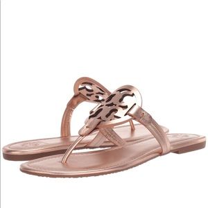 Tory Burch Miller sandal in rose gold leather